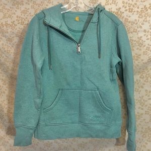 Carhartt 1/4 Zip Heathered Teal Hoodie